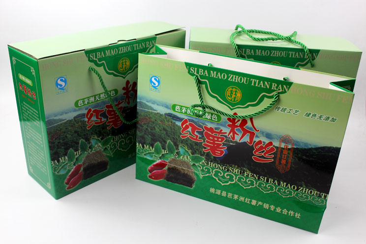 定制禮品包裝盒，長沙包裝廠力助桃源縣芭茅洲“紅薯粉絲”檔次倍增